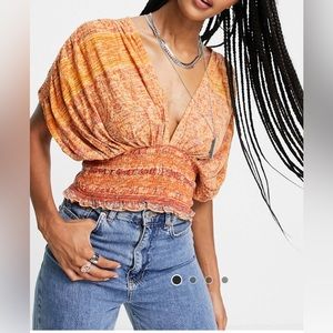 Free People top in paisley print, size M, new with tags